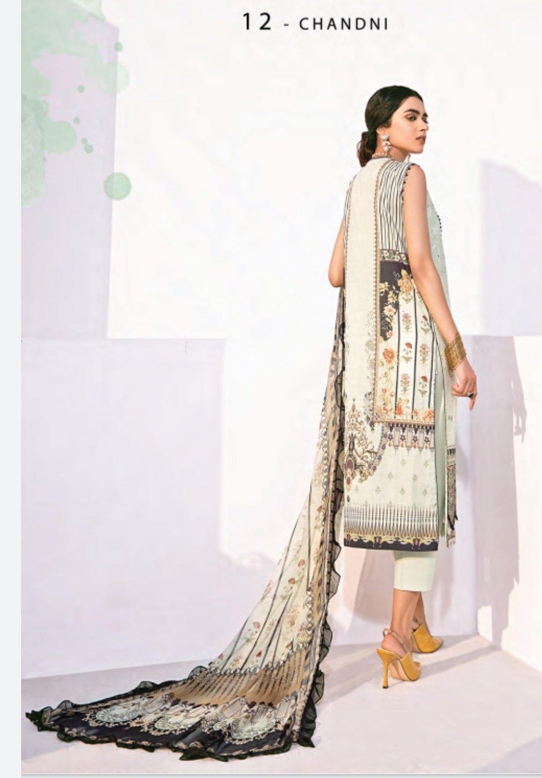 Baroque Fuchsia Lawn Rang/D 12/Chandni - AWWALBOUTIQUE