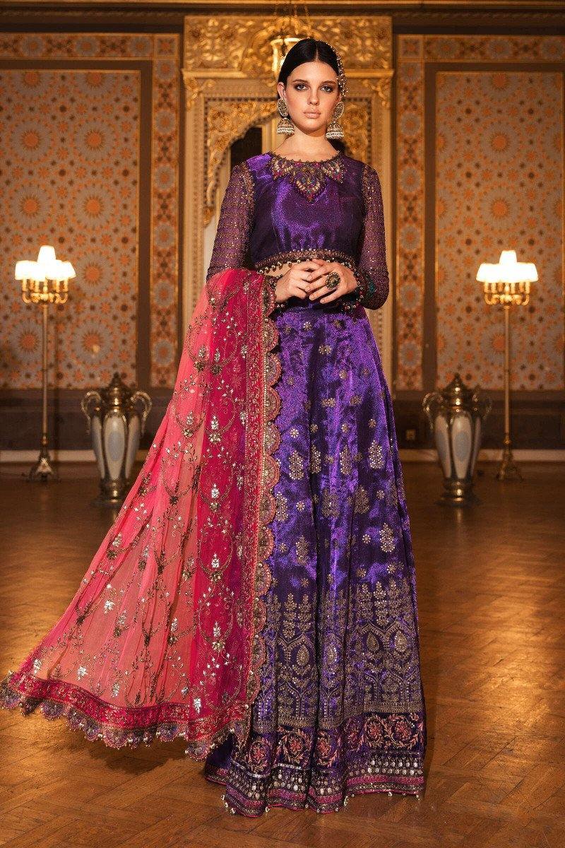 Maria B Mbroidered Wedding Edition/Purple (BD-2007) - AWWALBOUTIQUE