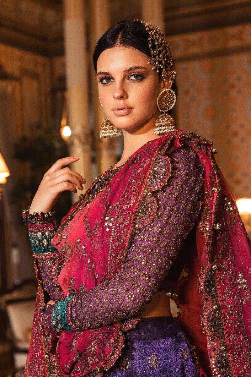Maria B Mbroidered Wedding Edition/Purple (BD-2007) - AWWALBOUTIQUE
