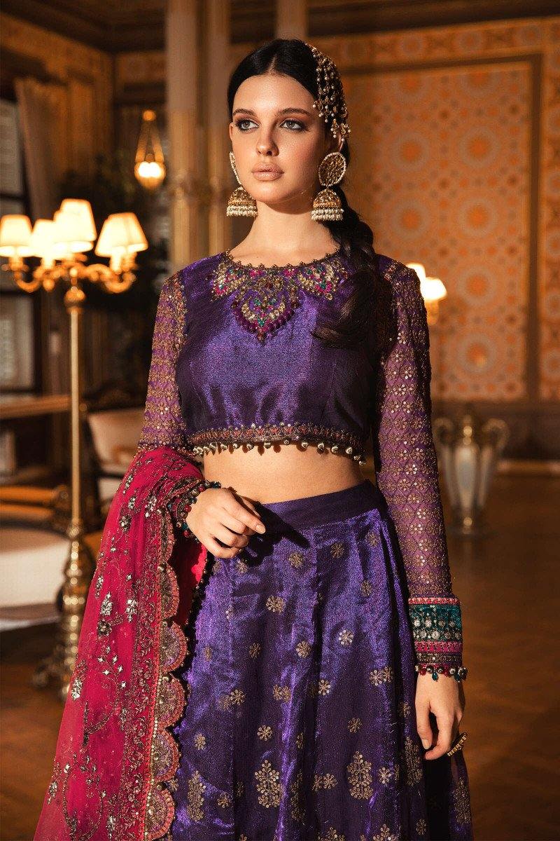 Maria B Mbroidered Wedding Edition/Purple (BD-2007) - AWWALBOUTIQUE