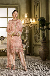Caspara Chiffon Pakistani Suit Caspara Luxury Chiffon/PEACH QUARTZ
