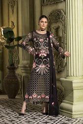 Caspara Chiffon Pakistani Suits Caspara Luxury Chiffon/NIGHT SKY