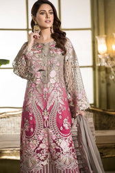 Caspara Chiffon Pakistani Suits Restocked/Caspara Luxury Chiffon/FUCHIS ROSE