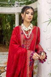 img_charizma_leather_peach_velvet_shawl_awwal_boutique