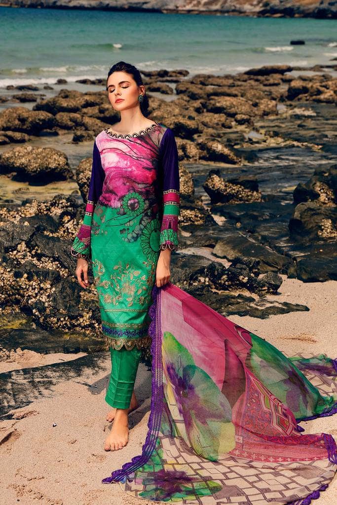 charizma festive Lawn Pakistani Suits Restocked/Charizma Combination Chapter 1/Parakeet Suave CC-40