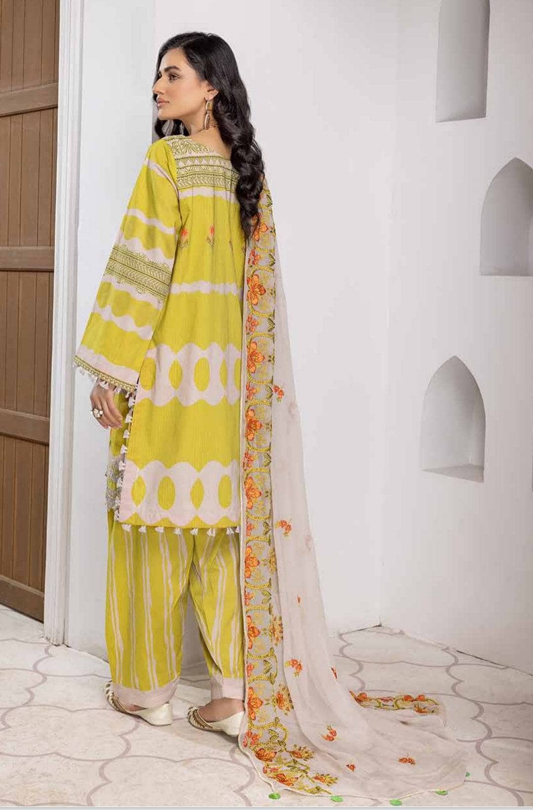 Charizma Naranji/Embroidered Chiffon Dupattas