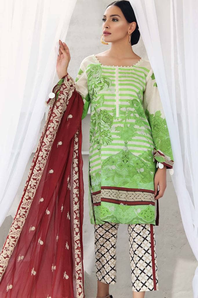 charizma Lawn Pakistani Suits Charizma Combination Chapter 1/Currant Bliss CC-43