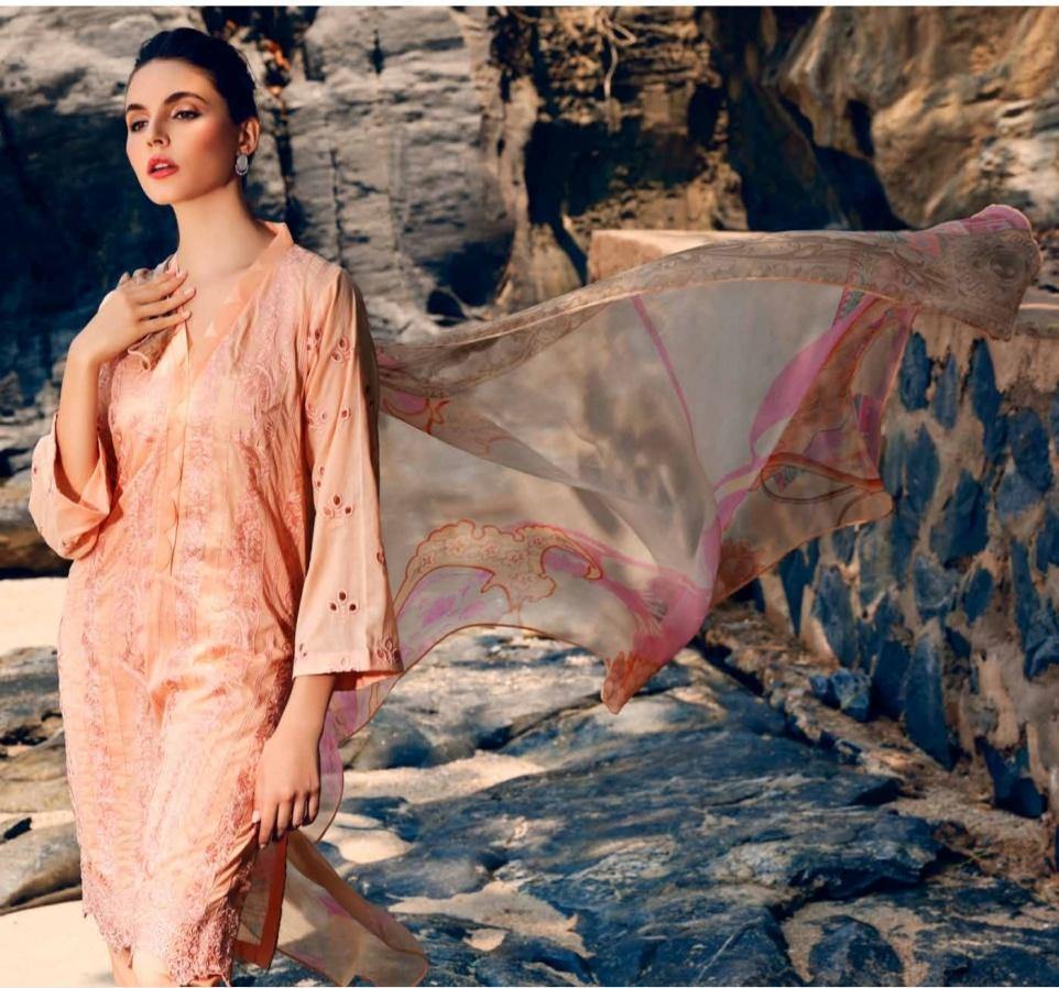 Charizma Naranji Lawn/Vol 2/PEACH 57 - AWWALBOUTIQUE