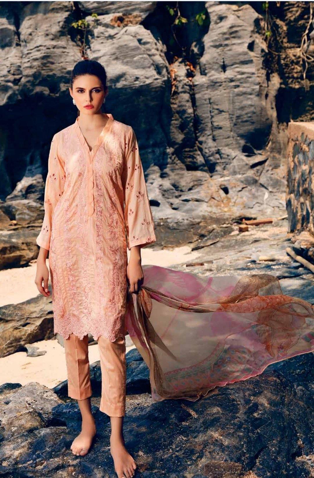 Charizma Naranji Lawn/Vol 2/PEACH 57 - AWWALBOUTIQUE