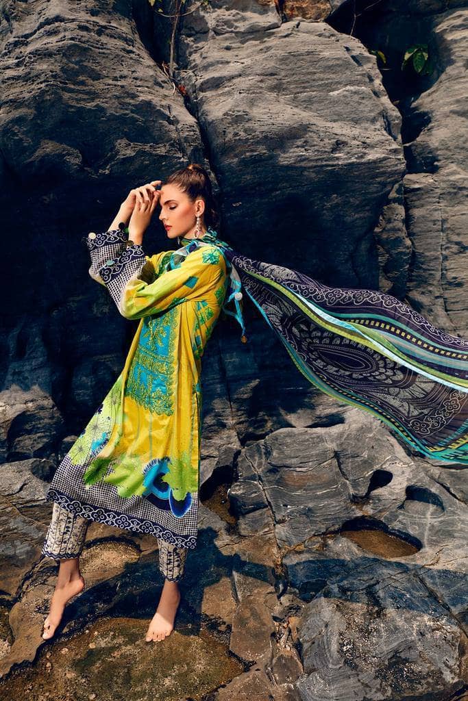 charizma Lawn Pakistani Suits Restocked/Charizma Combination Chapter 1/Lime Sensation CC-45
