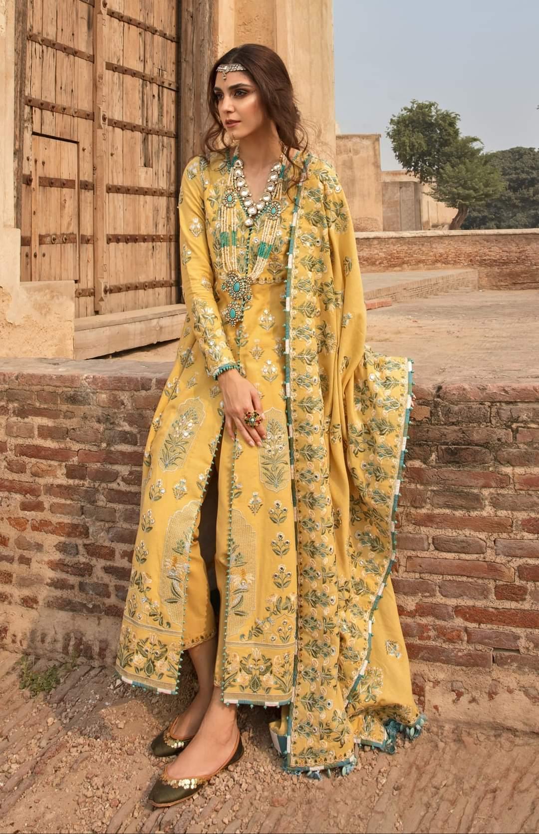 Restocked/Crimson Winter by Saira Shakira/SHEESHAY HAZARON - CANARY - AWWALBOUTIQUE