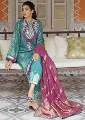 Cross Stitch Lawn Pakistani Suits Cross Stitch Rimjhim Eid Lawn/ZAIB-UN NISA B