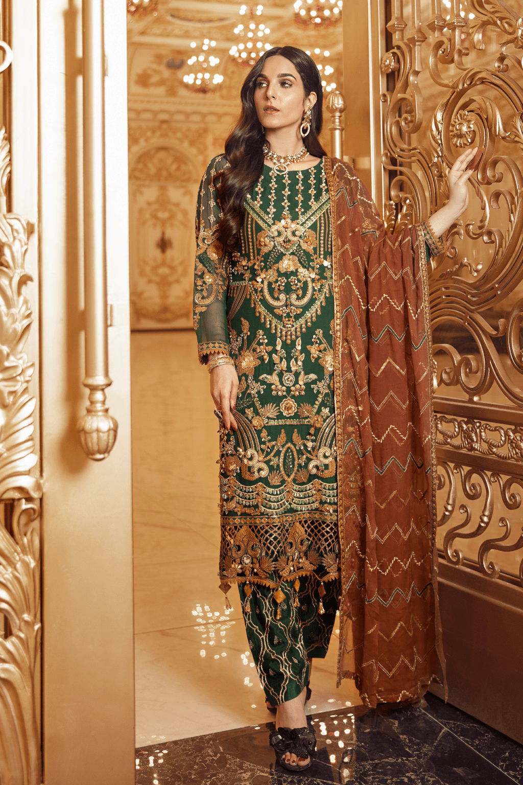 Emaan Adeel Belle Robe Chiffon/BR-07 PEACE OUT - AWWALBOUTIQUE