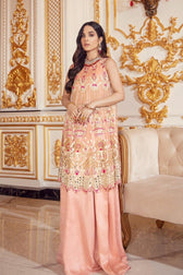 Emaan Adeel Belle Robe Chiffon/BR-04 BERRY SORBET - AWWALBOUTIQUE