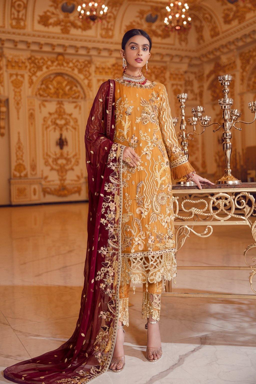 Emaan Adeel Belle Robe Chiffon/BR-05 URBAN SUNSET - AWWALBOUTIQUE