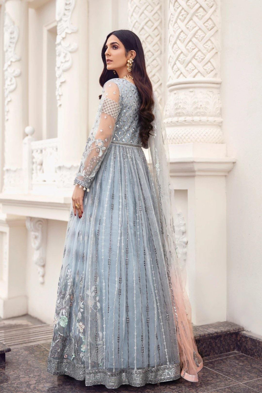 Emaan Adeel Belle Robe Chiffon/BR-10 ICE QUEEN - AWWALBOUTIQUE