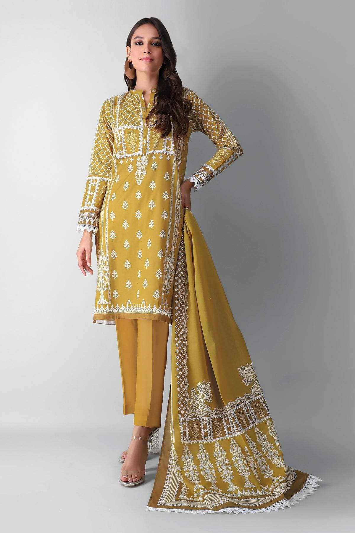 Khaadi Lawn Pakistani Suits Khaadi Lawn/Kameez Dupatta Bottom/A210511