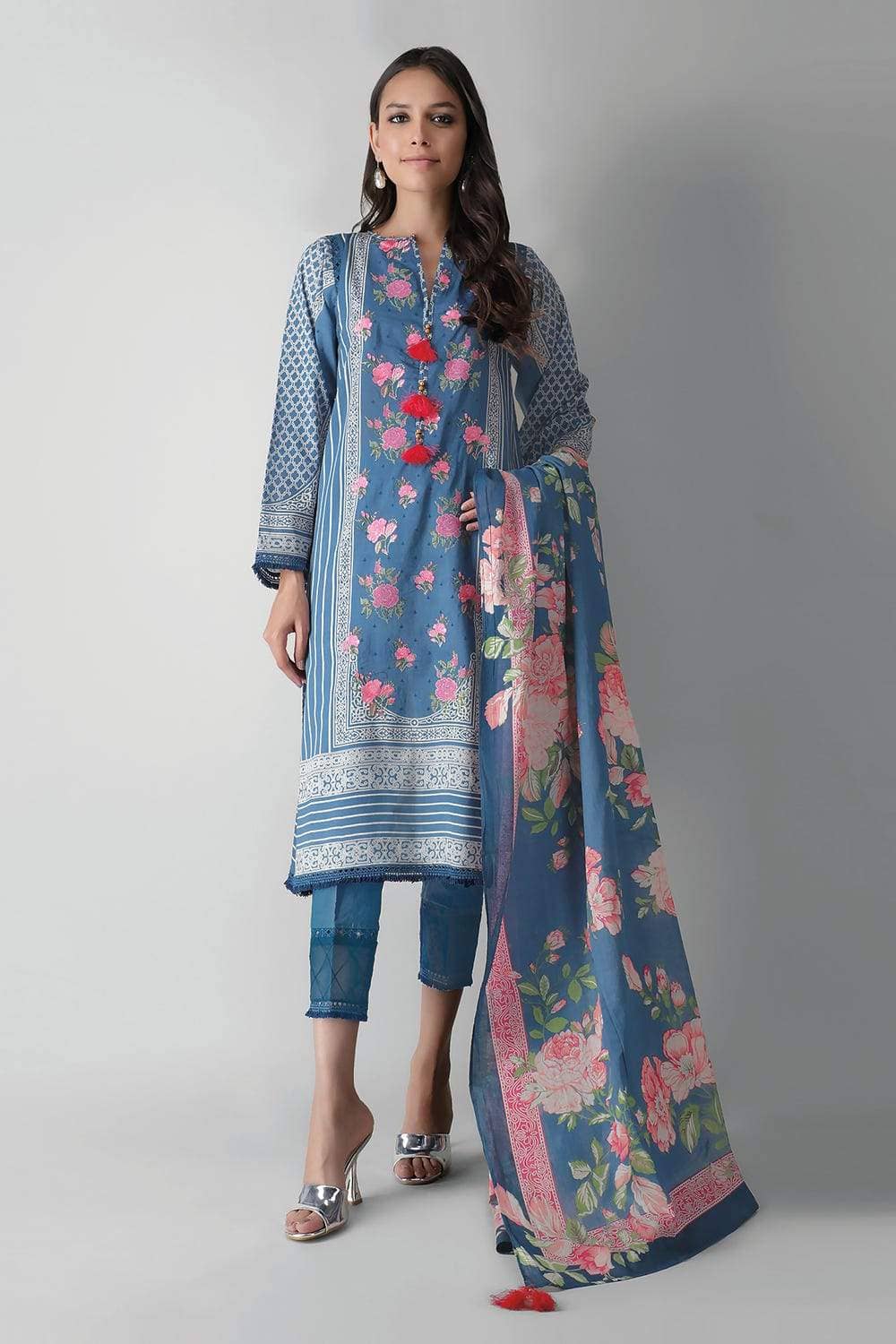 Khaadi Lawn/Kameez Dupatta Bottom/A210527