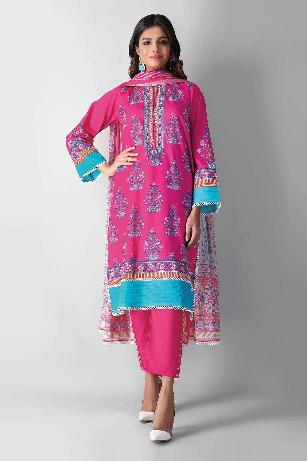 Khaadi Lawn Pakistani Suits Khaadi Lawn/Kameez Dupatta Bottom/A210545