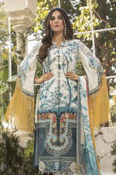 Printed lawn shirt Cambric trouser Chiffon printed dupatta Embroidered ghera patti