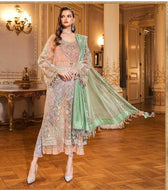 Restocked/Maria B Mbroidered Wedding Edition/Fresh Peach (BD-2003) - AWWALBOUTIQUE