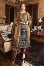 Restocked/Maria B Mbroidered Wedding Edition/Mustard (BD-2001) - AWWALBOUTIQUE