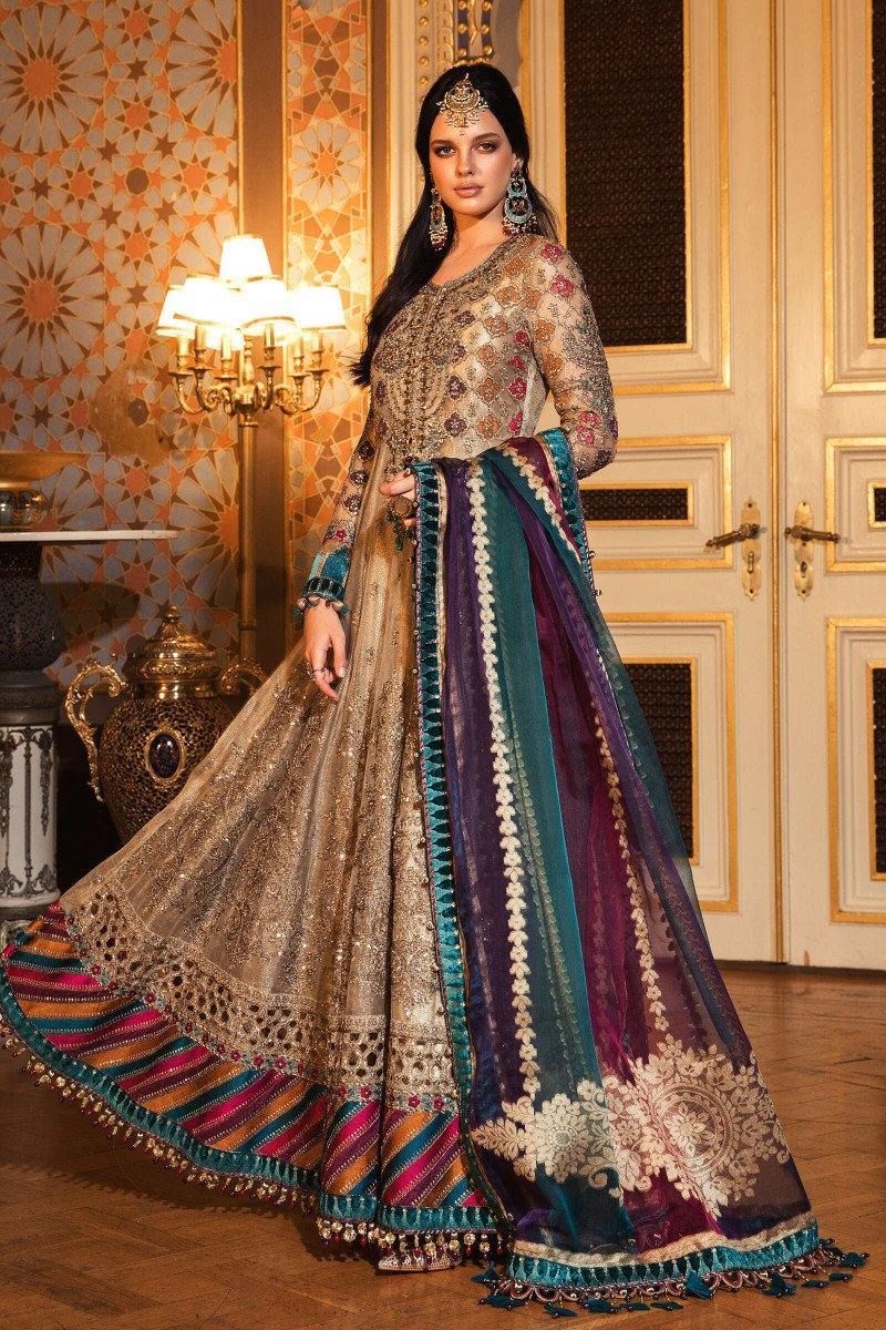 Restocked/Maria B Mbroidered Wedding Edition/Bronze (BD-2002) - AWWALBOUTIQUE