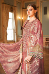 Restocked/Maria B Mbroidered Wedding Edition/Salmon Pink (BD-2008) - AWWALBOUTIQUE