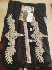 Maria B open pics Open Pic/Maria B Linen 22/DL-1004-Black and Maroon