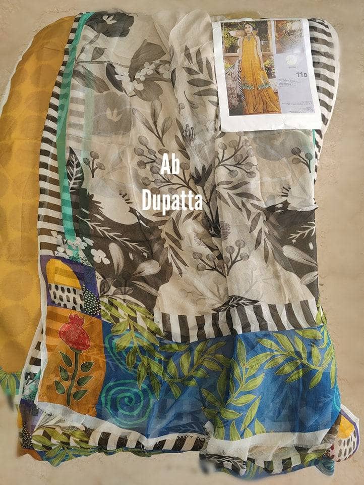 Maria B M Prints 23/Vol 1/7B/Silk Dupatta