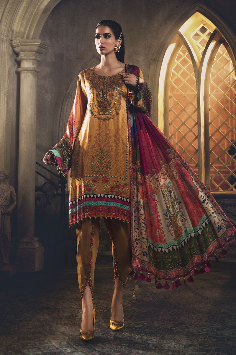 Maria B Silk Collection/MSK-408-Mustard