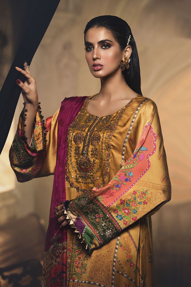 Maria B Silk Collection/MSK-408-Mustard