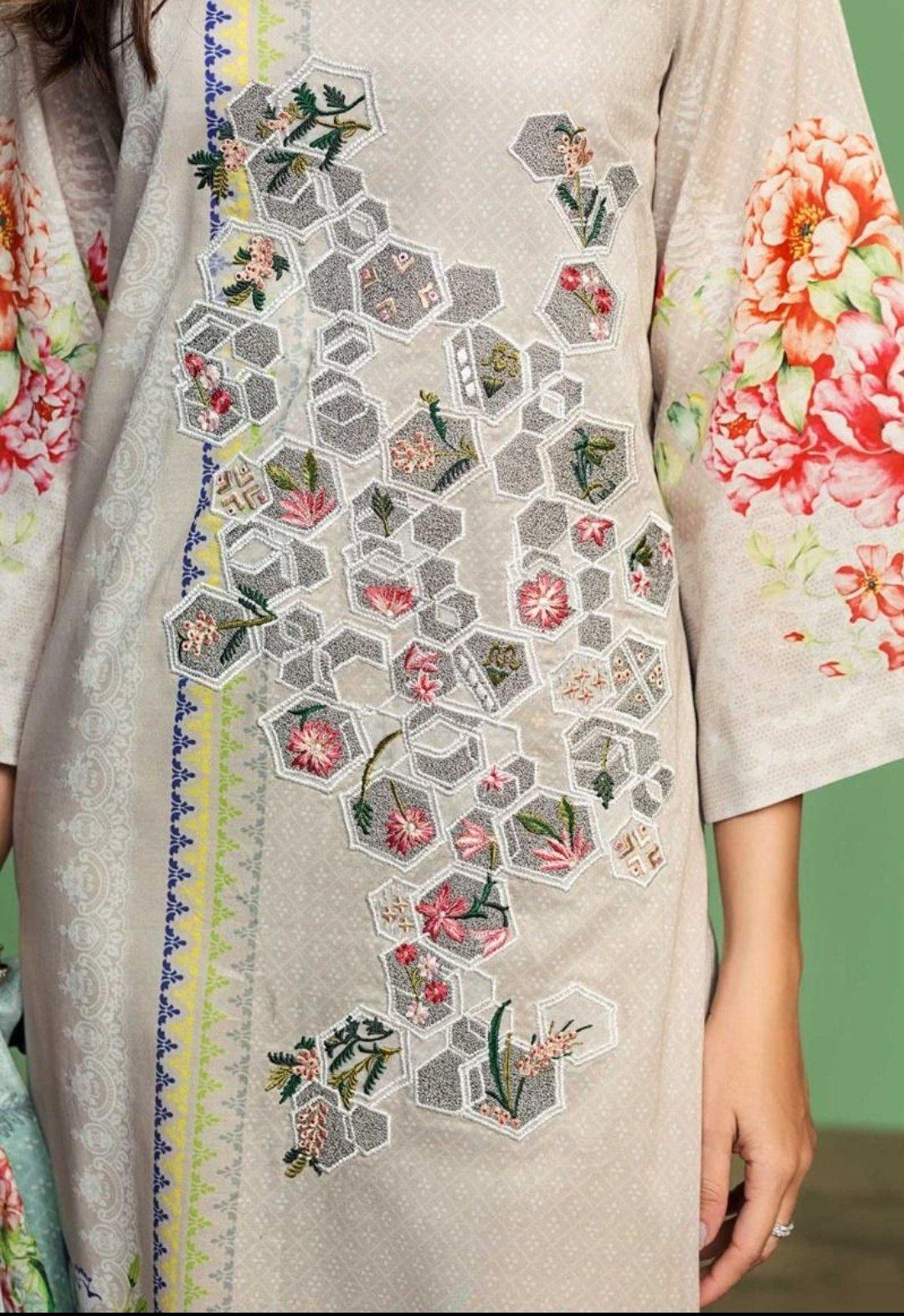 Nishat Lawn Collection/3Pc/42001038 - AWWALBOUTIQUE