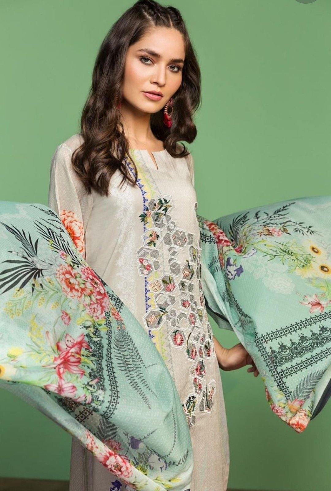 Nishat Lawn Collection/3Pc/42001038 - AWWALBOUTIQUE