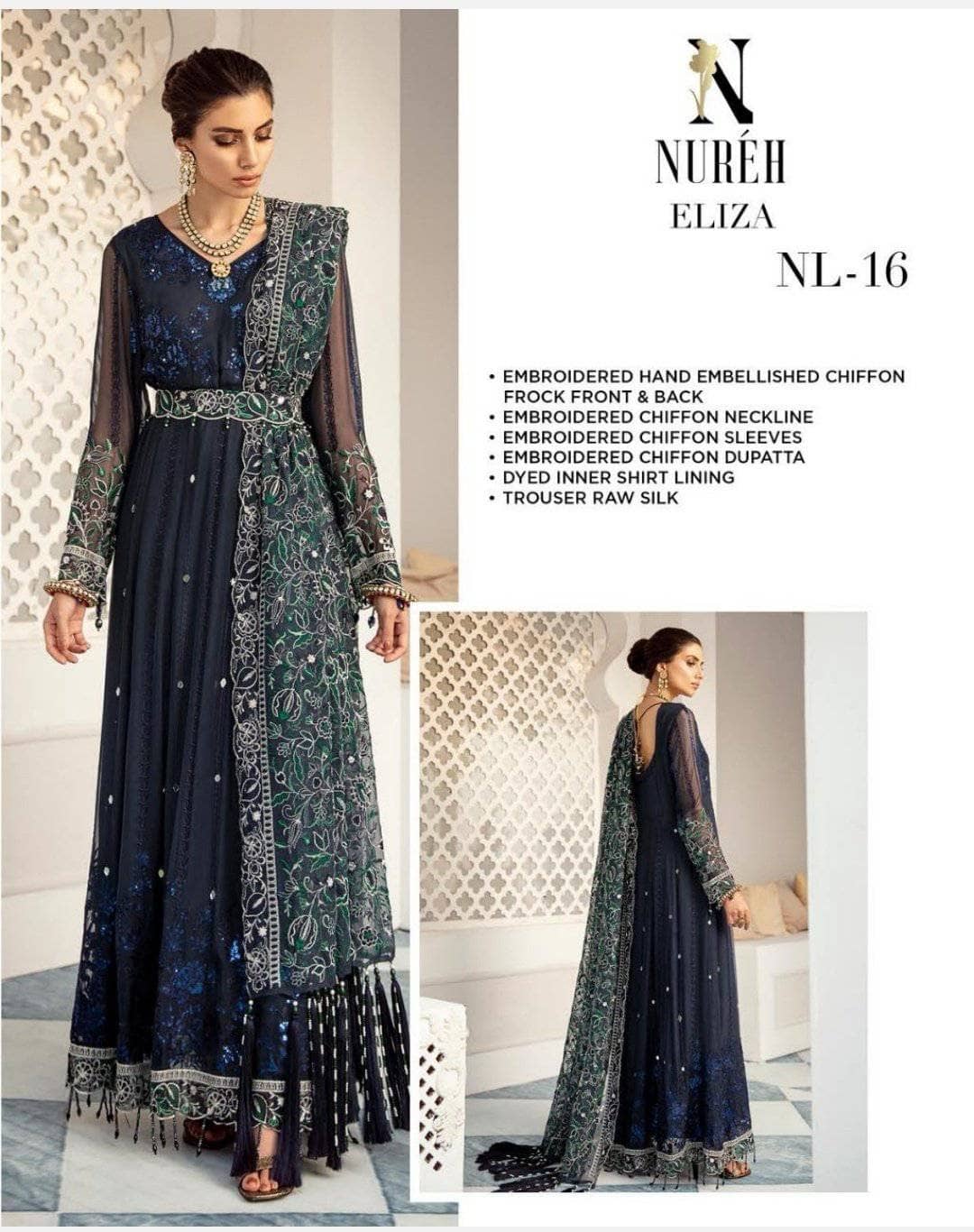 Nureh Mor Bagh Luxe Chiffon/NL-16