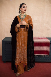 img_leather_peach_embroidered_shirt_velvet_shawl_awwal_boutique
