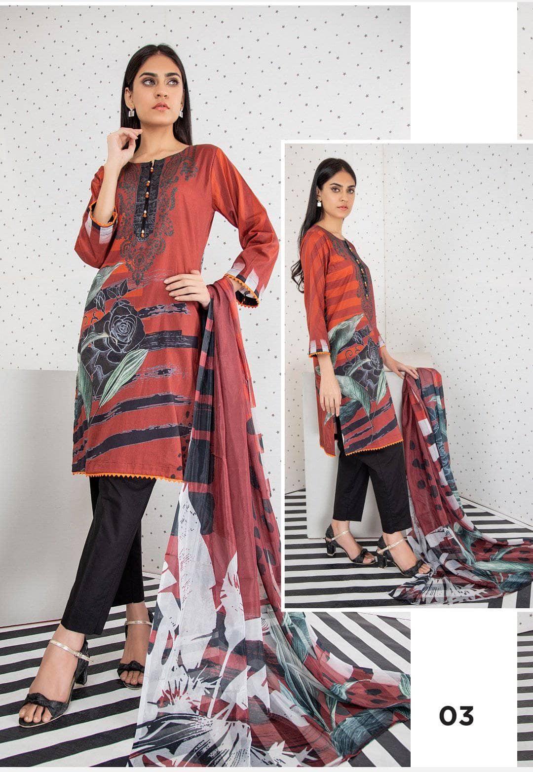 Orchid Lawn Pakistani Suits Orchid Printed Lawn with Silk Dupattaa