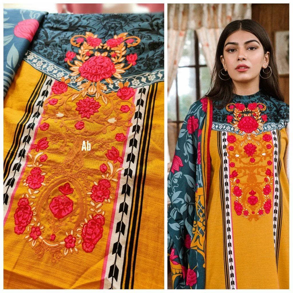 Orient Mysa Winter Collection/3PC EMBROIDERED KHADDAR SUIT