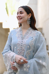 Qalamkar Lawn Pakistani Suit Qalamkar Sahil Luxury Lawn 23/Aaima
