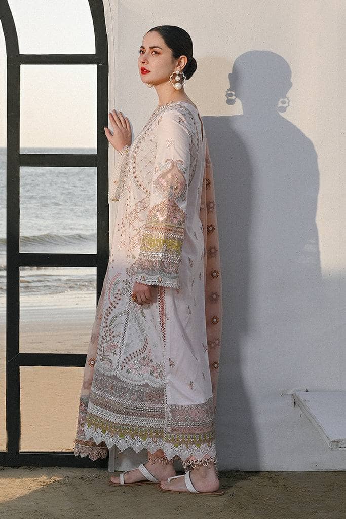 Qalamkar Lawn Pakistani Suit Restocked/Qalamkar Sahil Luxury Lawn 23/Bria