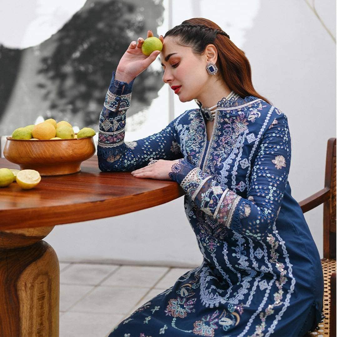 Qalamkar Lawn Pakistani Suit Restocked/Qalamkar Sahil Luxury Lawn 23/Kiral