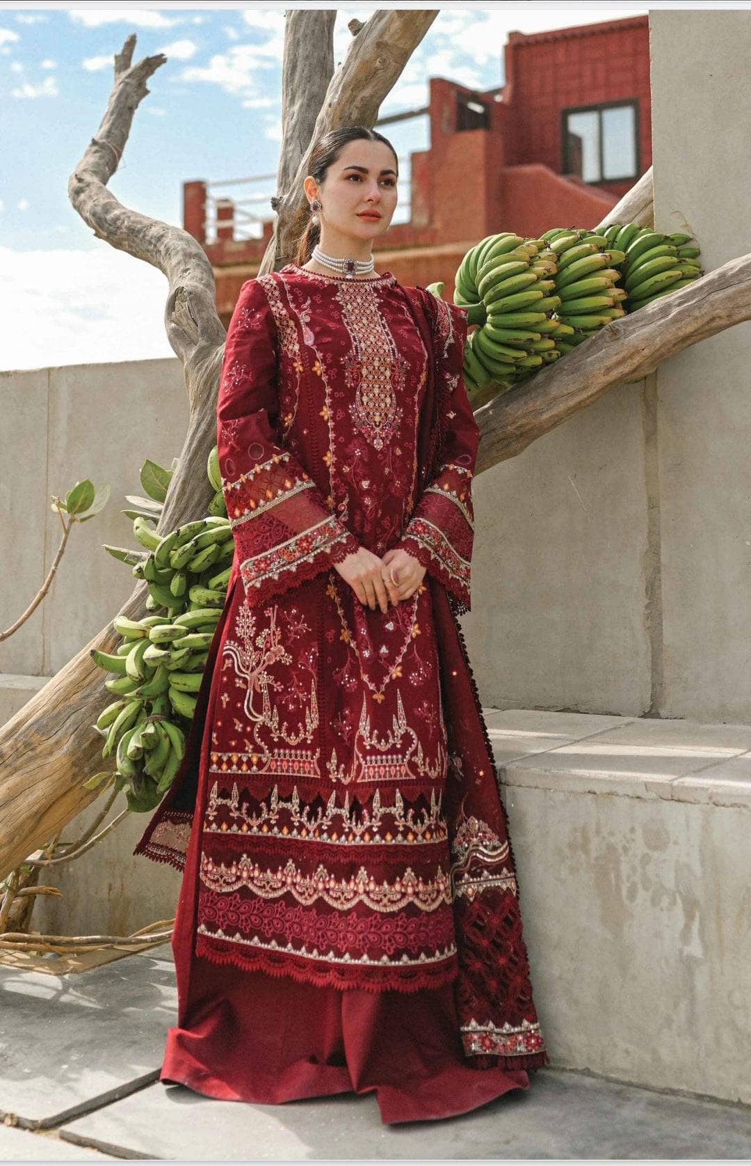 Qalamkar Lawn Pakistani Suit Restocked/Qalamkar Sahil Luxury Lawn 23/Mirha