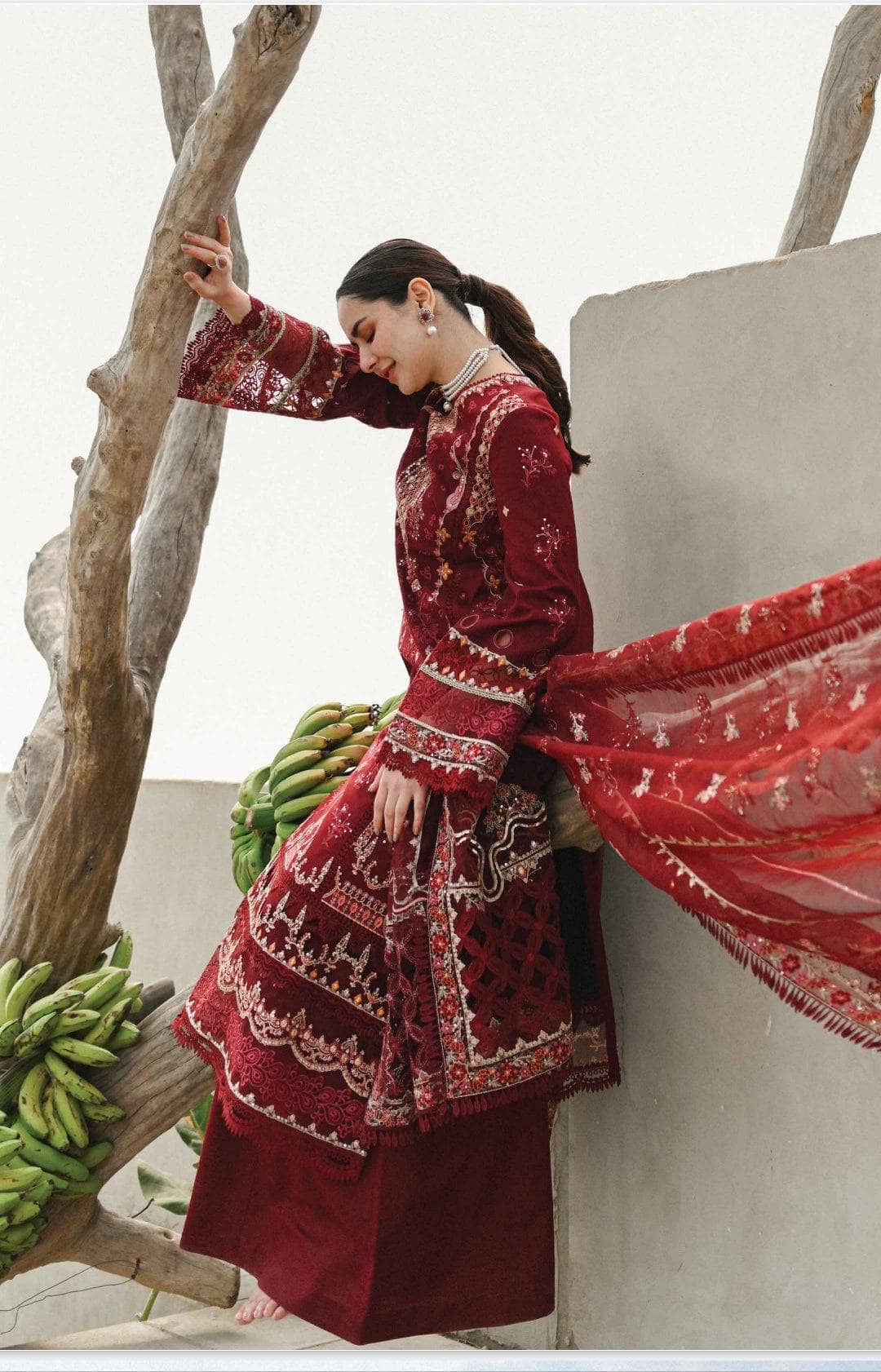 Qalamkar Lawn Pakistani Suit Restocked/Qalamkar Sahil Luxury Lawn 23/Mirha