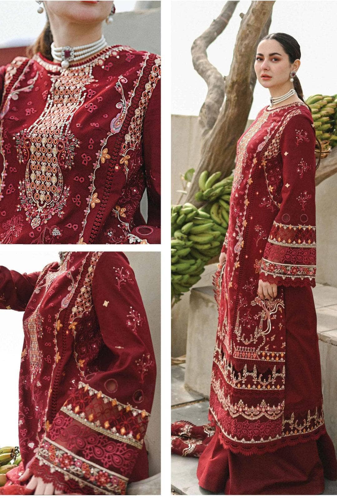 Qalamkar Lawn Pakistani Suit Restocked/Qalamkar Sahil Luxury Lawn 23/Mirha