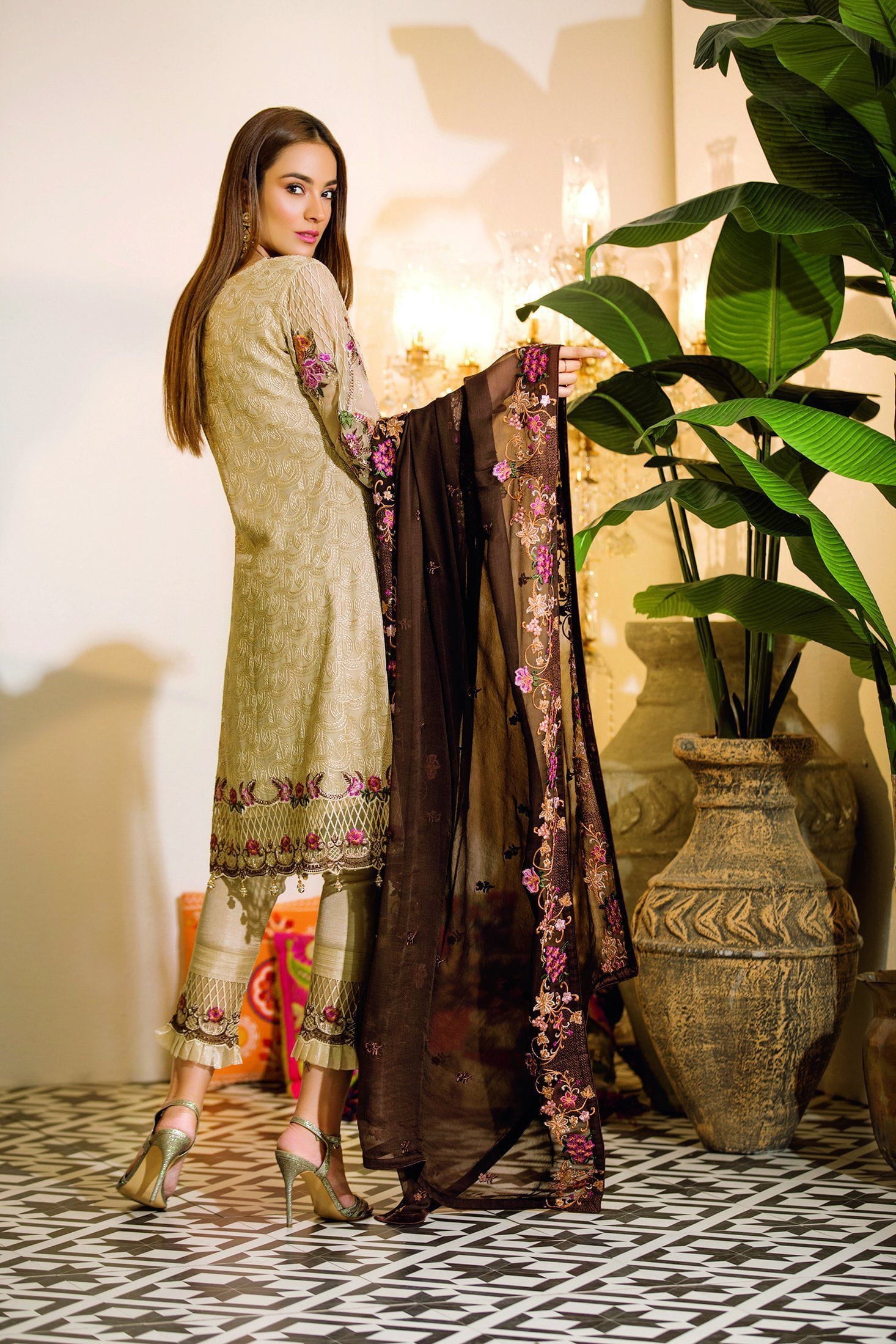 Ramsha Chevron Chiffon Collection/ A-111