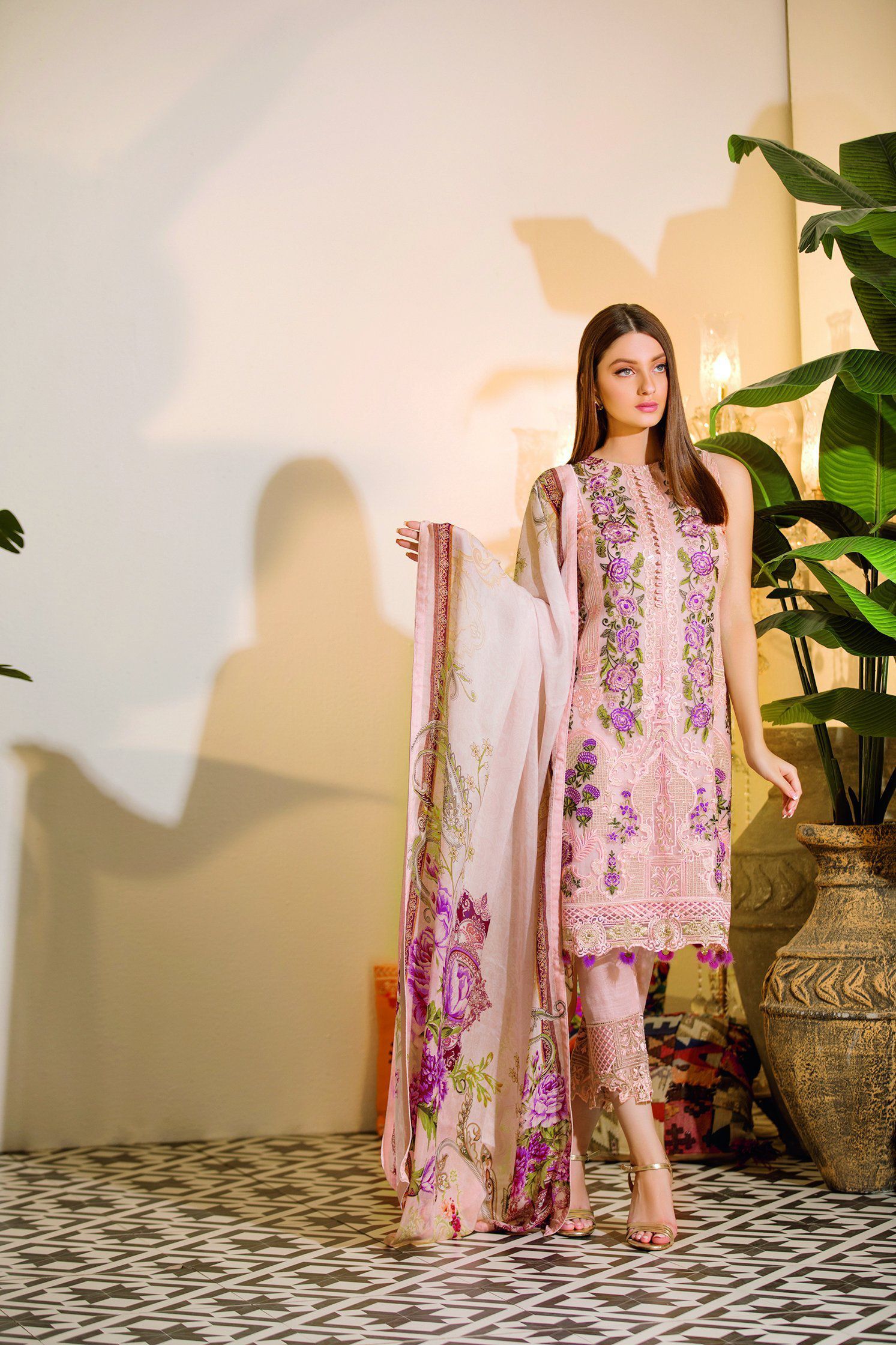 Ramsha Chevron Chiffon Collection 2019 – A-108