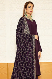 Ramsha Velvet Shawl Collection/ Vol 2/207/Plum