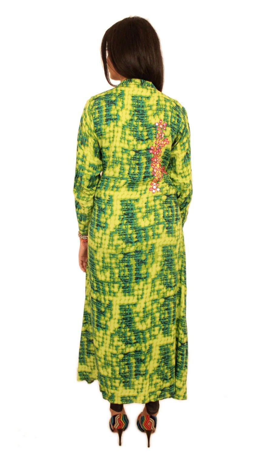 Ready to Wear| Assyemtrical Front Open Stylish Kurti|Size XL - AWWALBOUTIQUE