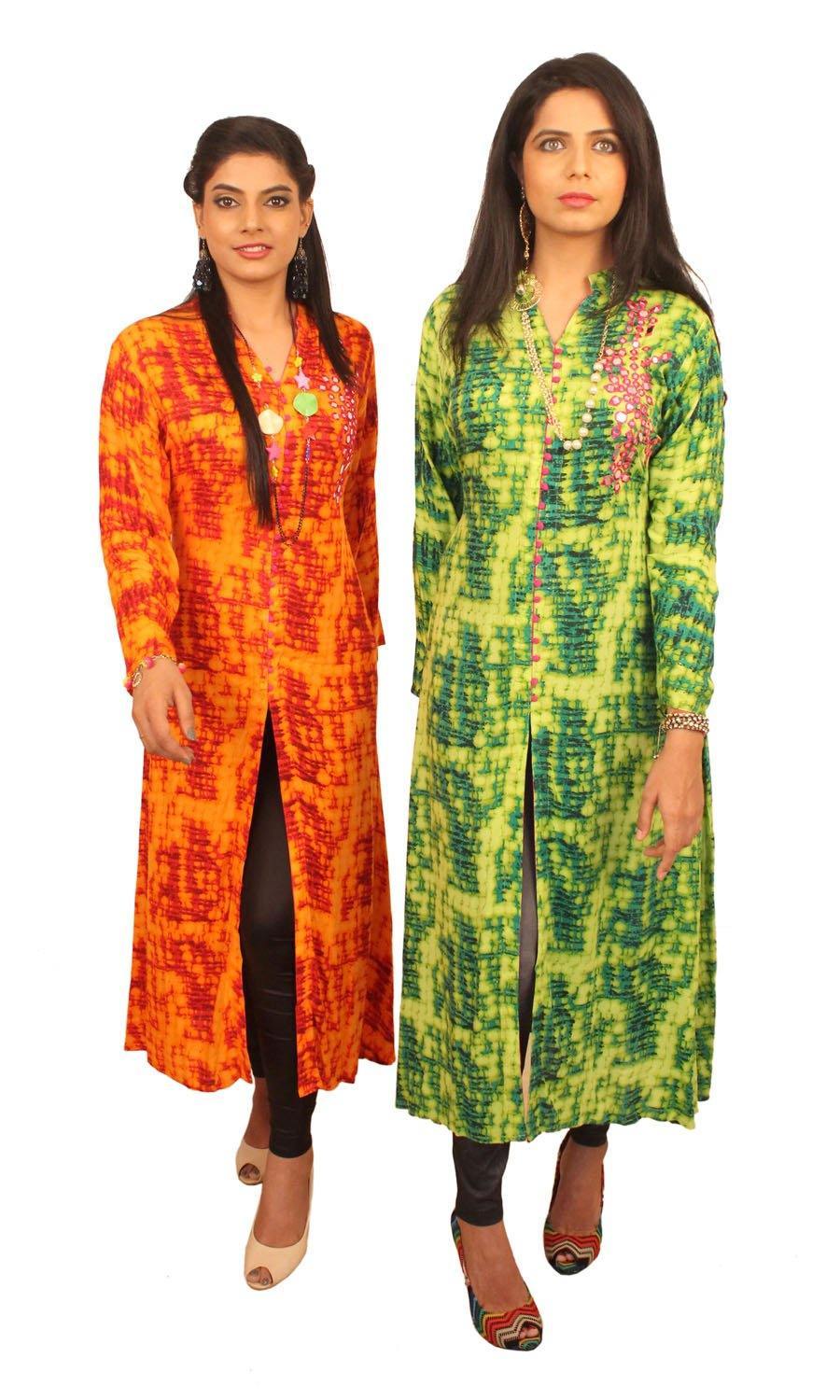 Ready to Wear| Assyemtrical Front Open Stylish Kurti|Size XL - AWWALBOUTIQUE