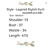 Ready to Wear| Stylish Layered Kurti |Size Medium - AWWALBOUTIQUE